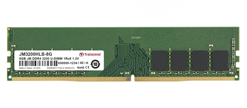 זיכרון פנימי למחשב נייח Transcend 8GB DDR4 3200MHZ CL19 JM3200HLB-8G