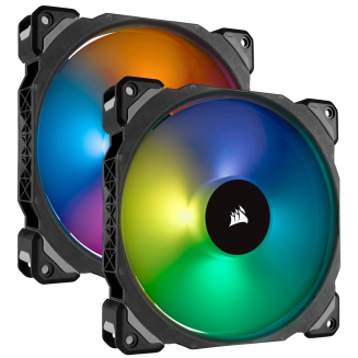 corsair ml140 pro rgb led 140mm pwm premium magnetic levitation fan 2 pack