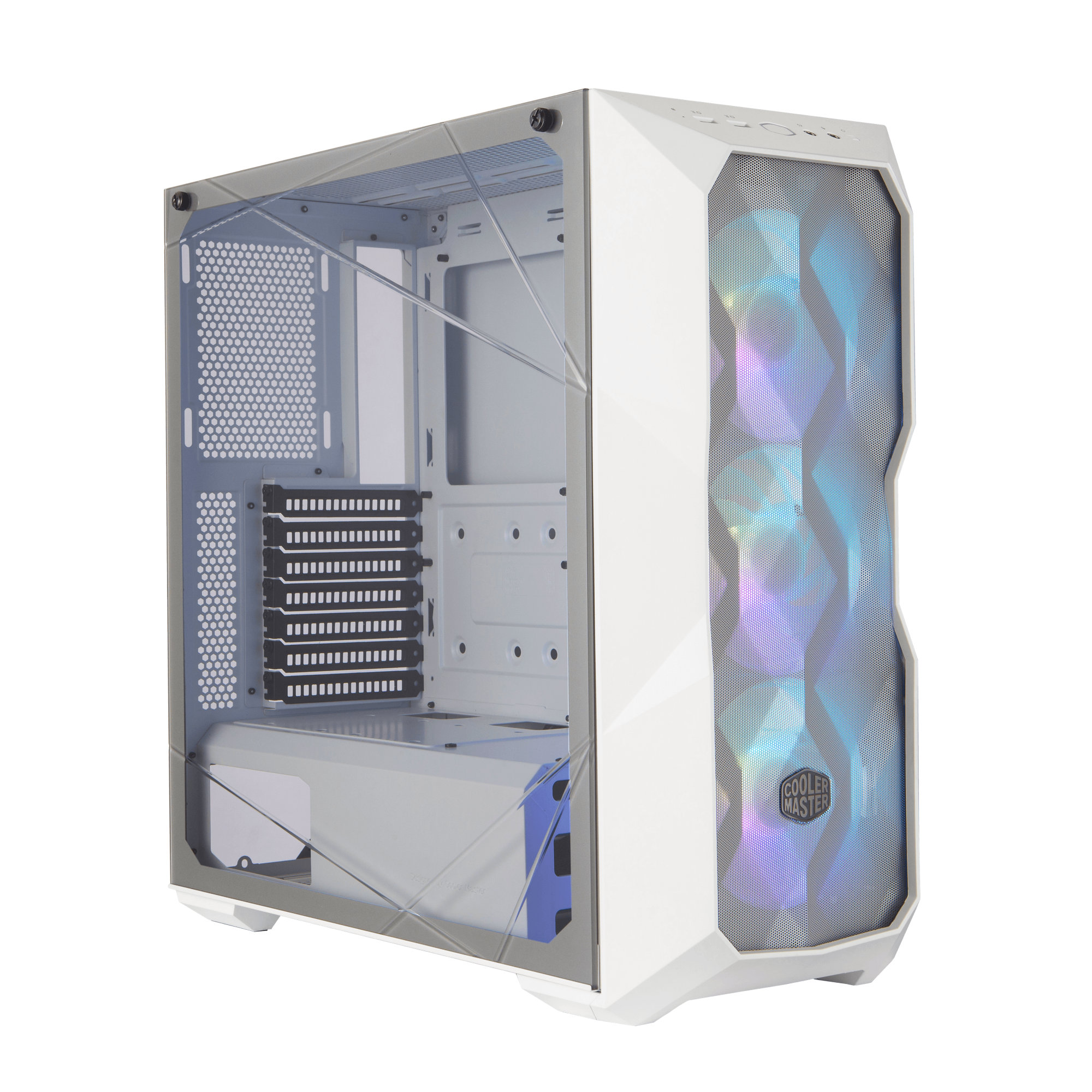 מארז מחשב coolermaster masterbox td500 mesh white w/ctrl