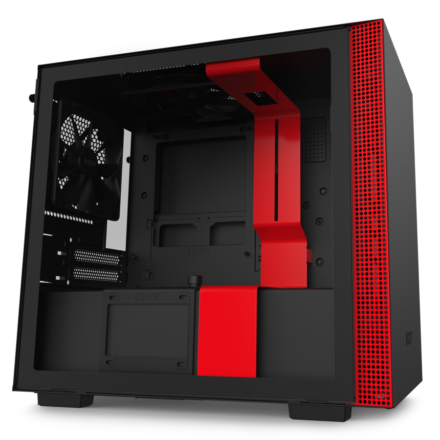 מארז מחשב nzxt h210i matte black/red