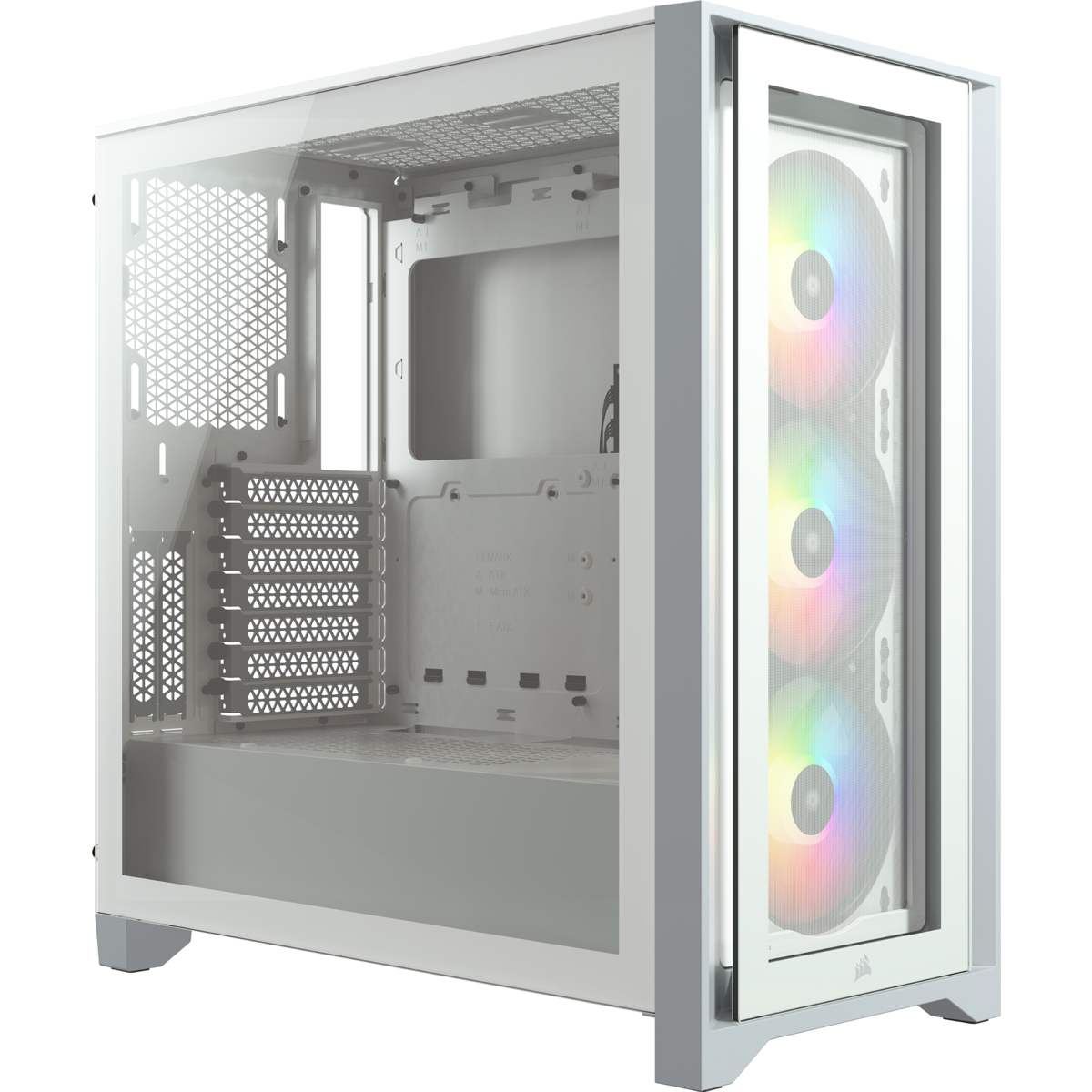 corsair icue 4000x rgb tg case white