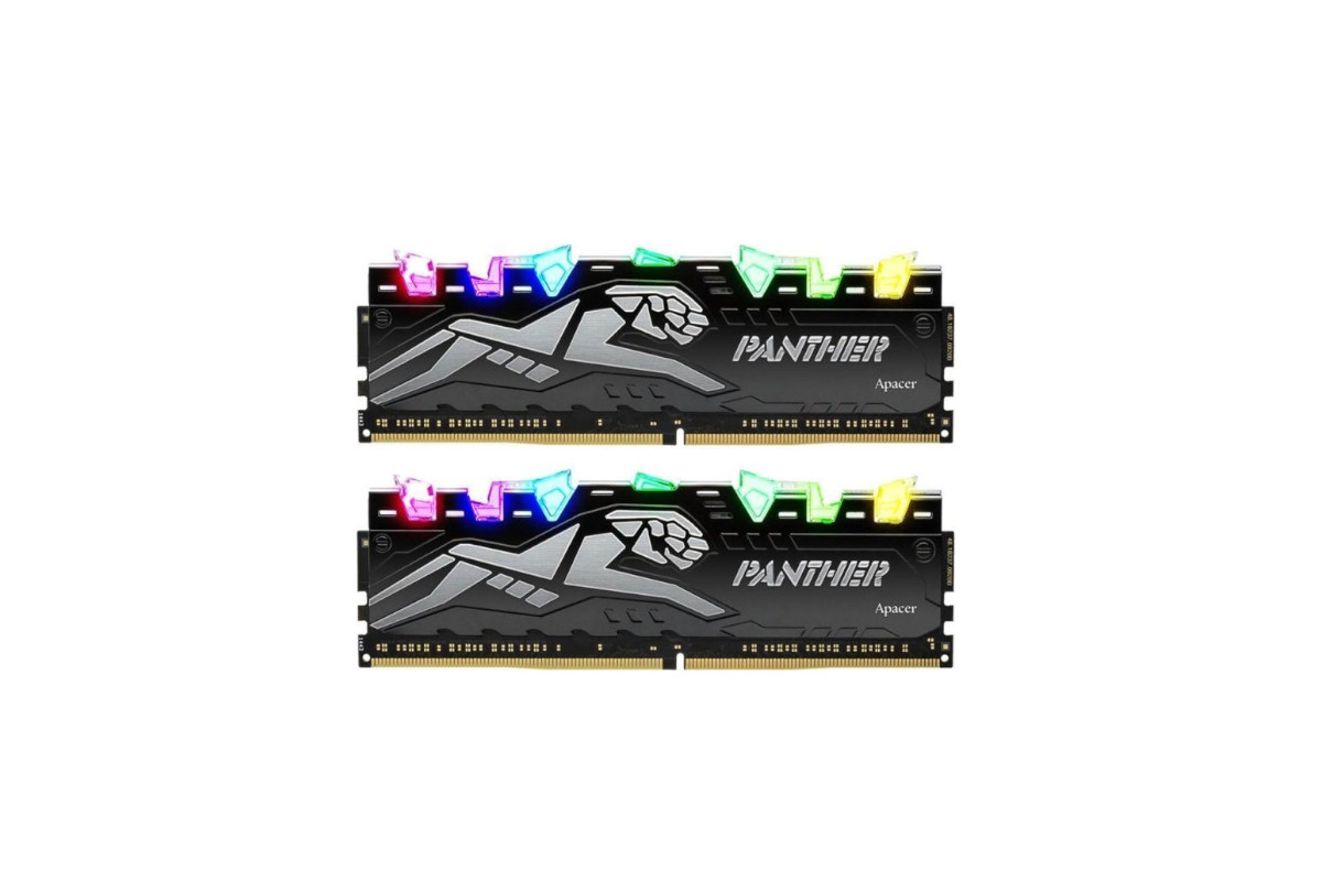 apacer ddr4 16gb (2x8g) 3200 cl16 panther rage aura rgb silver