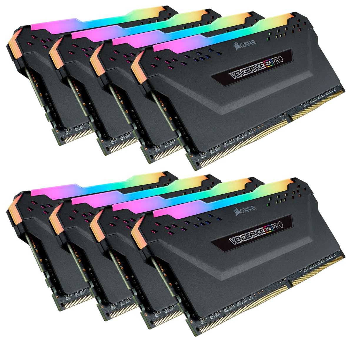 corsair ddr4 256g (8x32g) 3200 cl16 vengeance rgb pro black