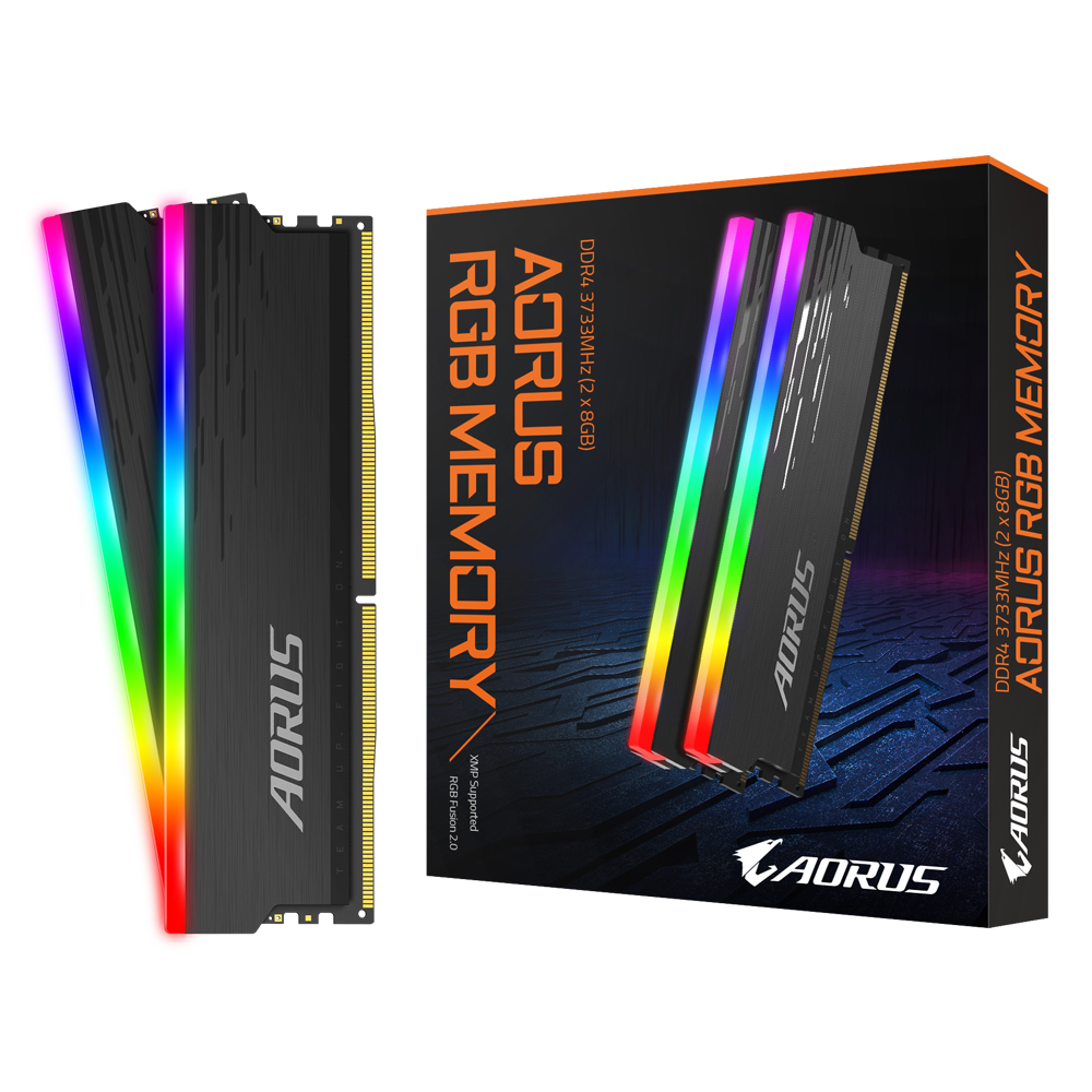 gigabyte ddr4 16g (2x8g) 3733 cl19-20 aorus rgb black