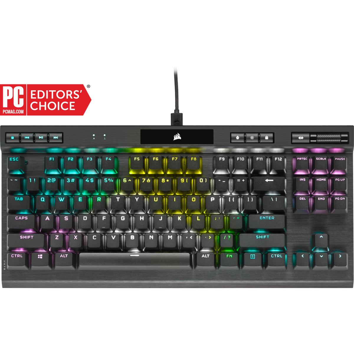 מקלדת גיימינג מכאנית corsair k70 rgb tkl cherry mx red