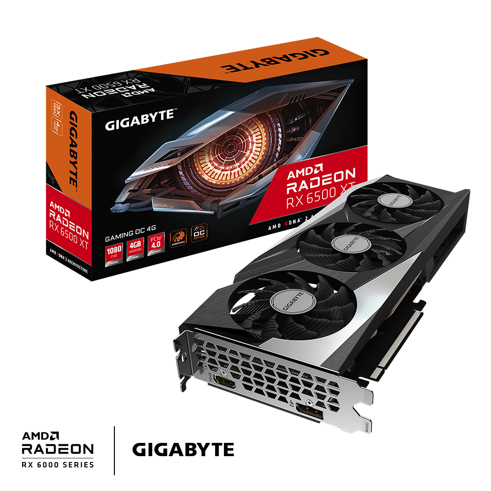 gigabyte rx 6500 xt 4g gv-r65xtgaming oc-4gd
