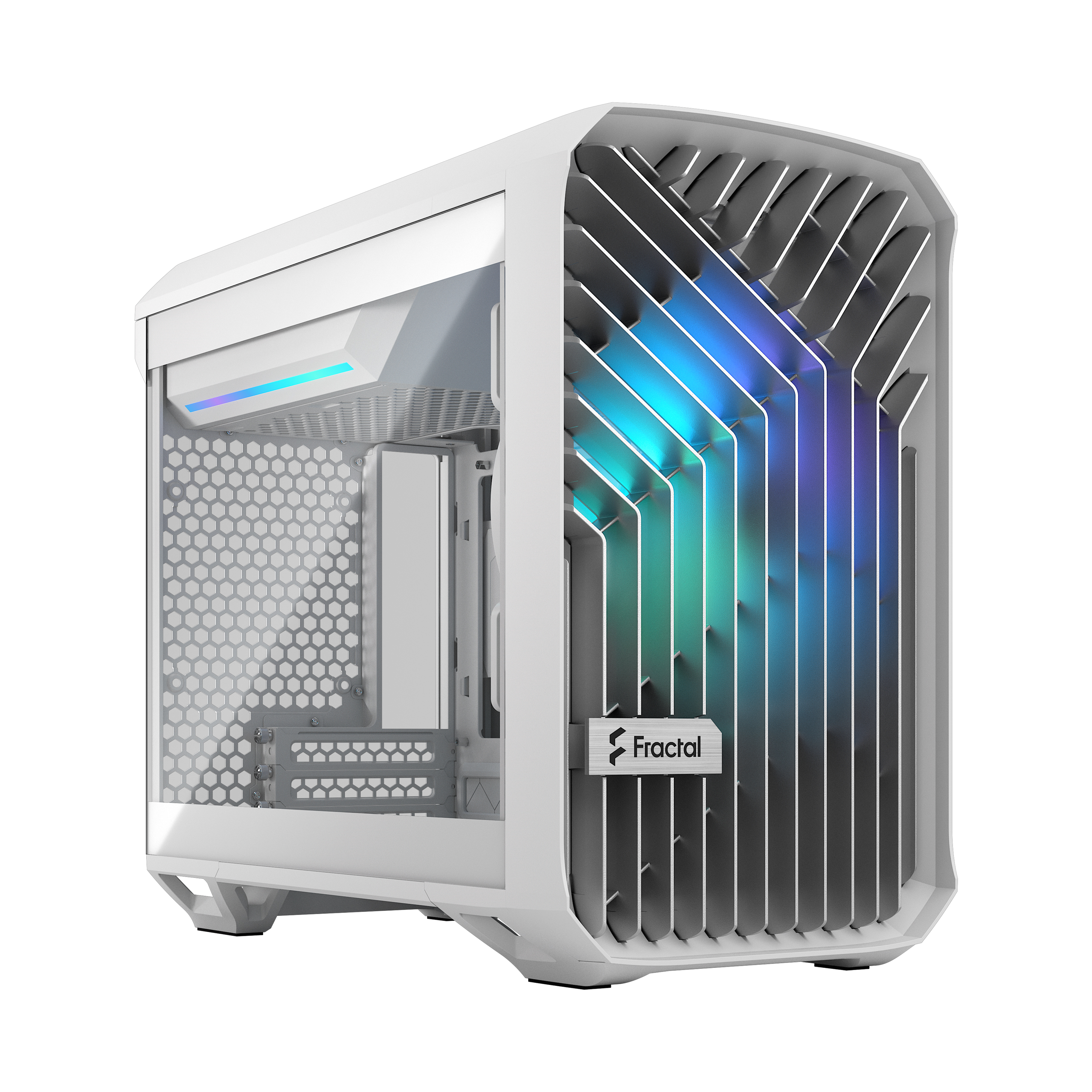 fractal design torrent nano rgb white tg clear tint