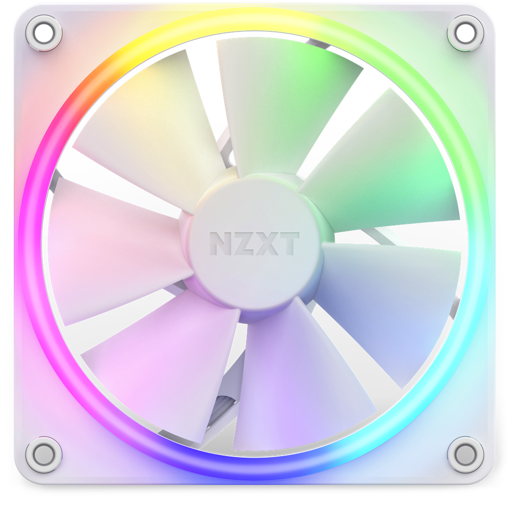 nzxt f120rgb 120mm rgb white fan