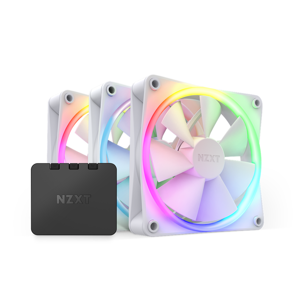 nzxt f120rgb 120mm rgb white triple pack fans