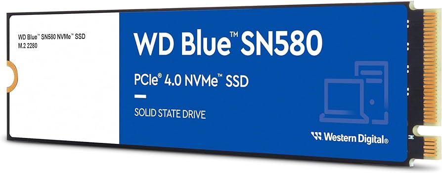 כונן Western Digital Blue SN580 500GB SSD M.2 2280 PCIe NVMe WDS500G3B0E