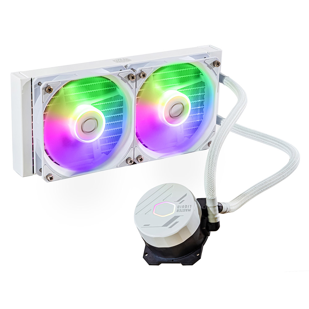 coolermaster 240l core argb white cpu liquid cooler