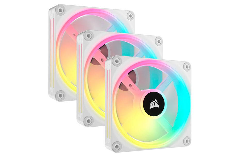 corsair icue link qx120 rgb white 120mm pwm fans x3 starter kit