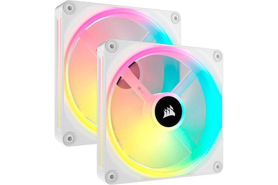 corsair icue link qx140 rgb 140mm pwm white fans x2 starter kit