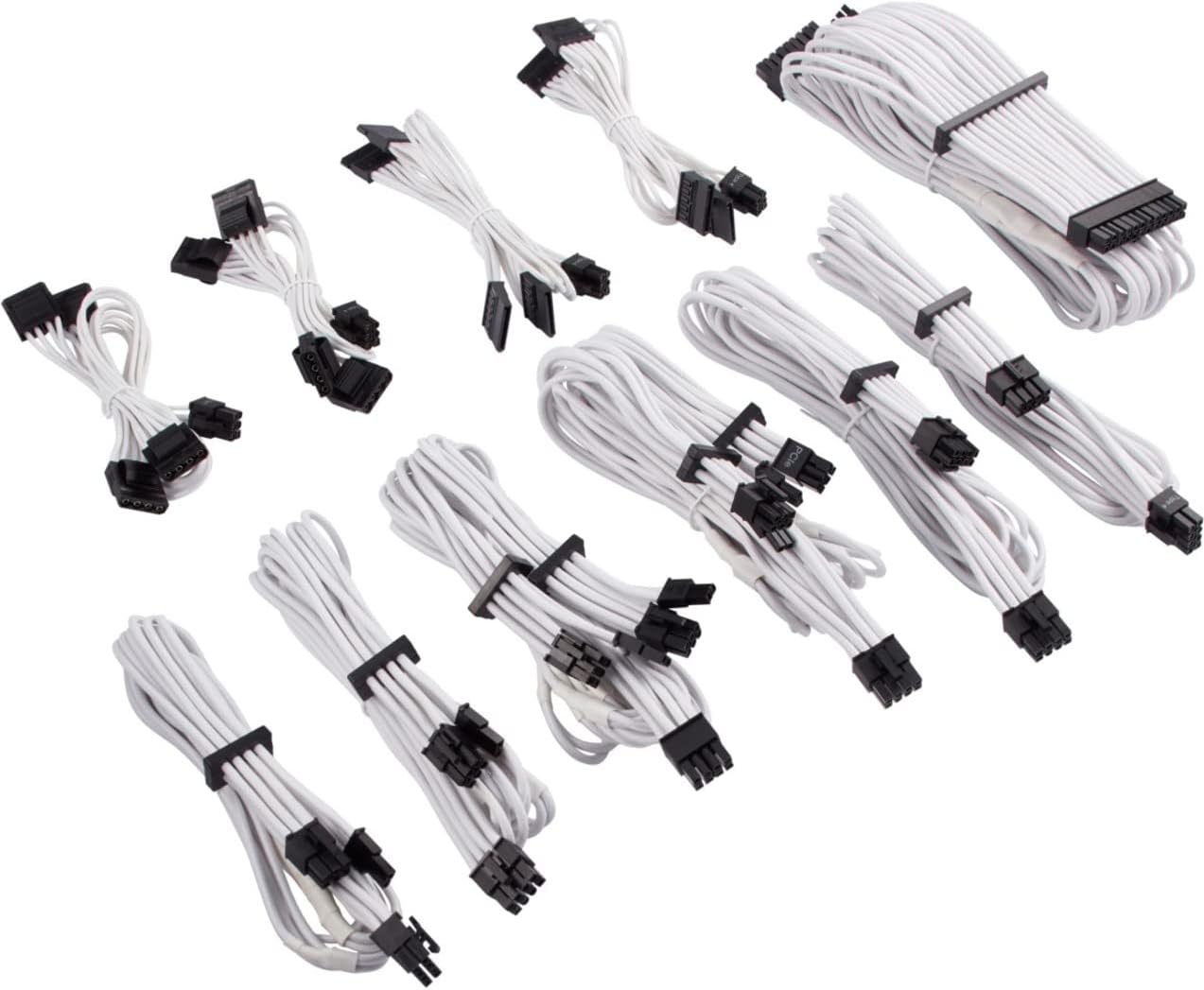 corsair premium sleeved type-5 psu white cables pro kit