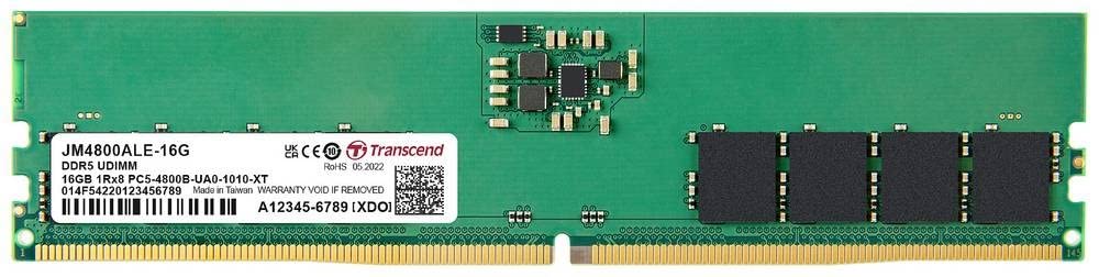 זיכרון פנימי למחשב נייח Transcend 16GB DDR5 4800MHZ JM4800ALE-16G