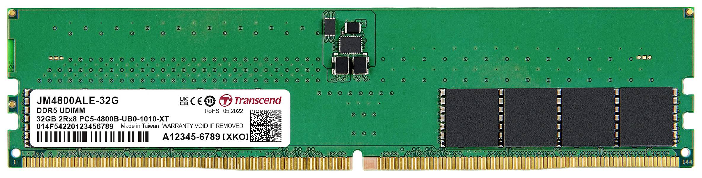 זיכרון פנימי למחשב נייח Transcend 32GB DDR5 4800MHZ JM4800ALE-32G