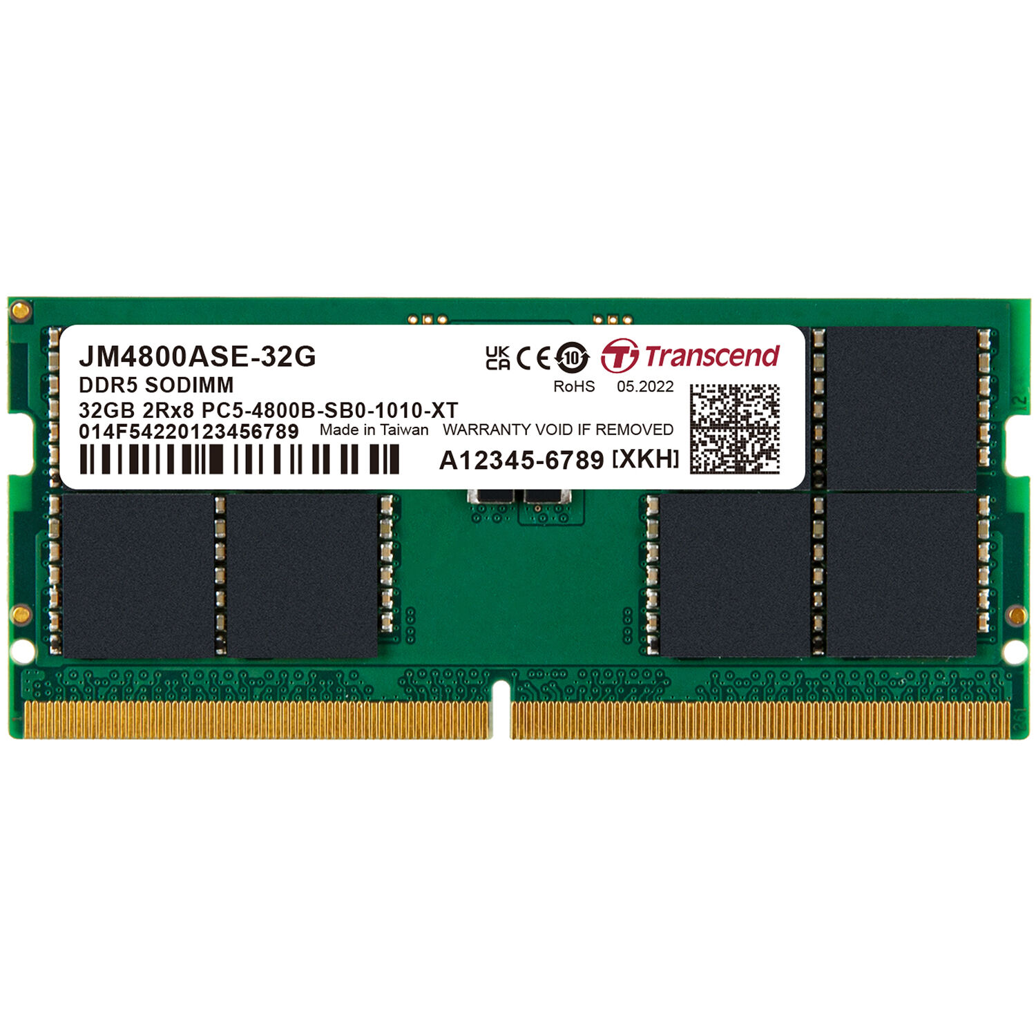 זיכרון פנימי למחשב נייד Transcend 32GB DDR5 4800MHZ JM4800ASE-32G