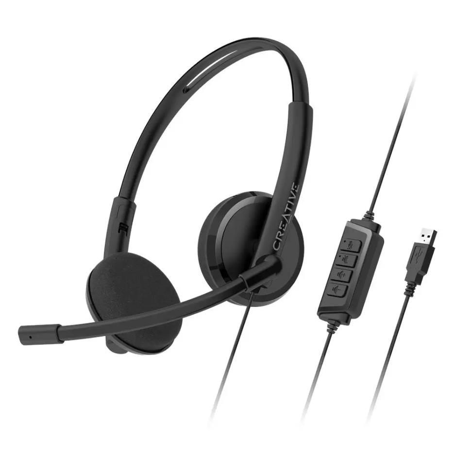 אוזניות חוטיות  Creative HS-220 - USB Headset with Noise-cancelling 