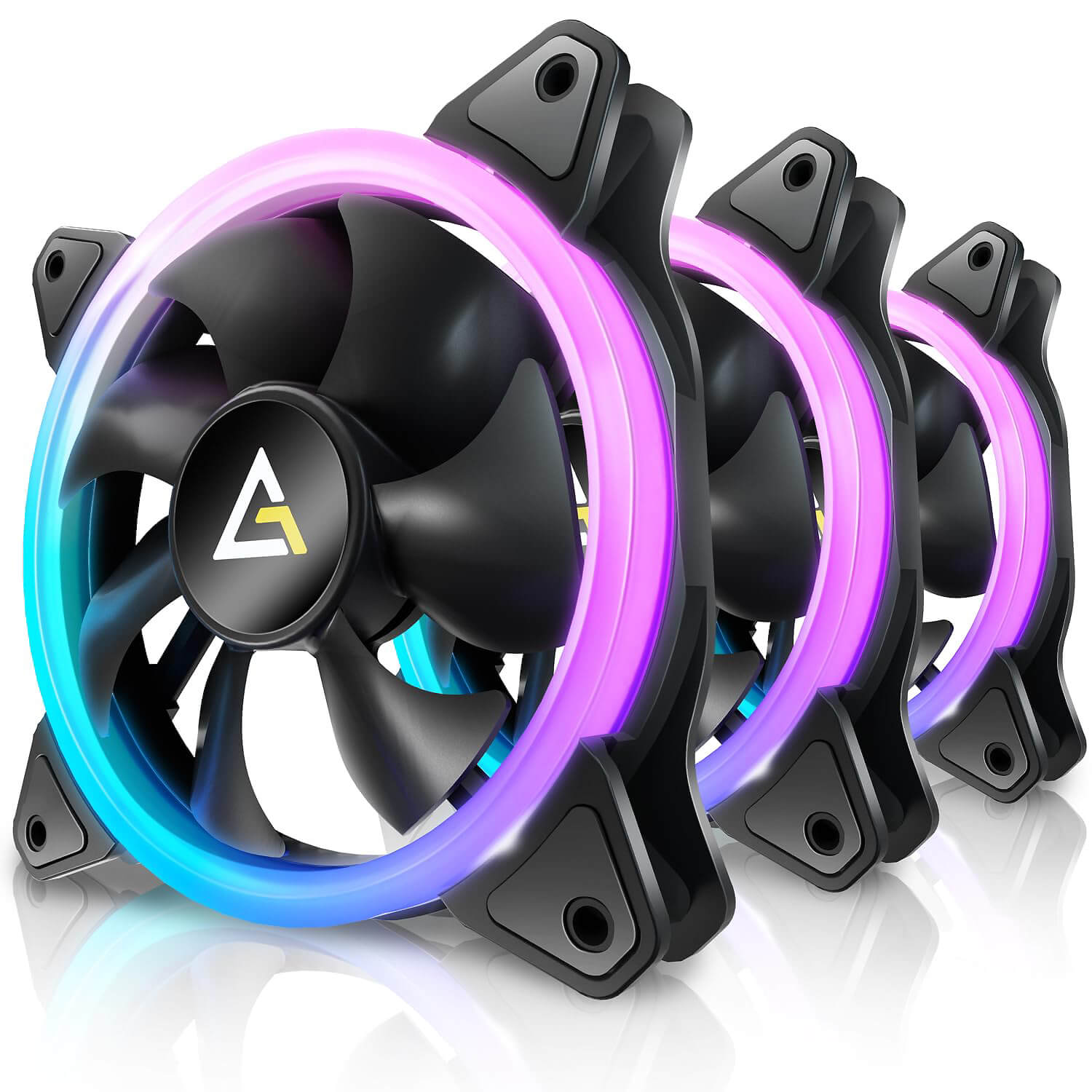 antec neon 120 argb pwm 3xfans with controller