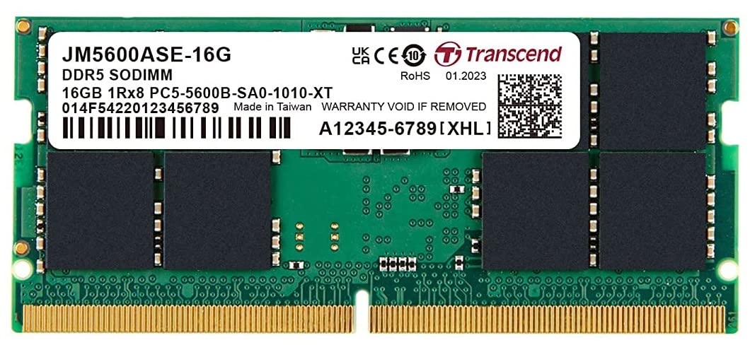 זיכרון פנימי למחשב נייד Transcend 16GB DDR5 5600HZ JM5600ASE-16G