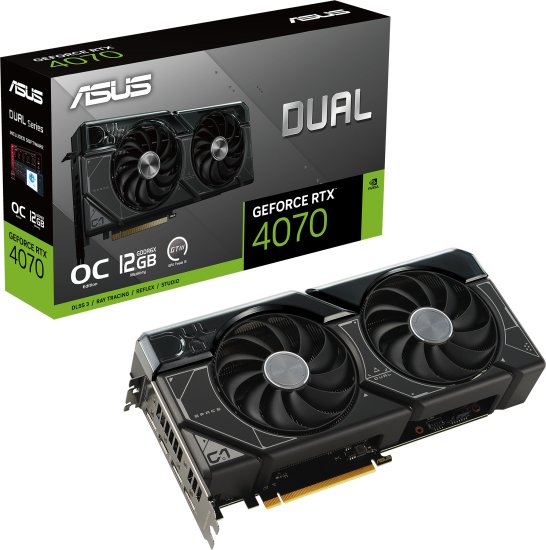 כרטיס מסך ASUS Dual GeForce RTX 4070 12GB GDDR6X OC Edition 90YV0IZ2-M0NA00