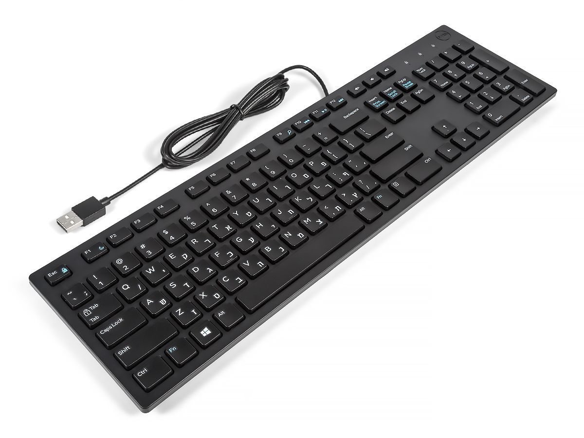מקלדת חוטית Dell KB216 Slim Office Multimedia Keyboard KB216 - שחור