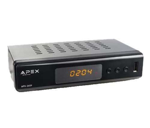 ממיר דיגיטלי לטלוויזיה APX-2679 DVBT-2 Apex כולל שלט