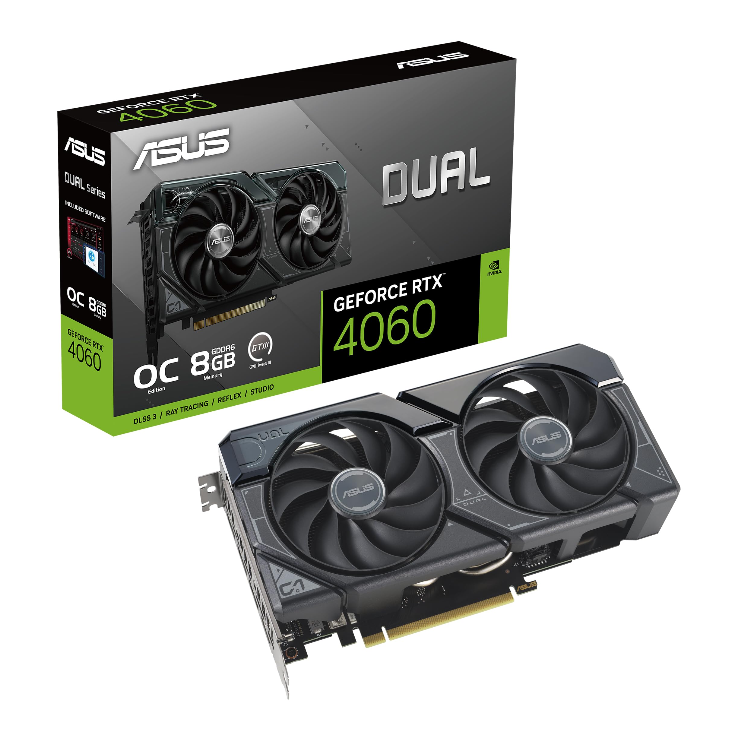 כרטיס מסך ASUS Dual GeForce RTX 4060 8GB GDDR6 OC Edition DUAL-RTX4060-O8G