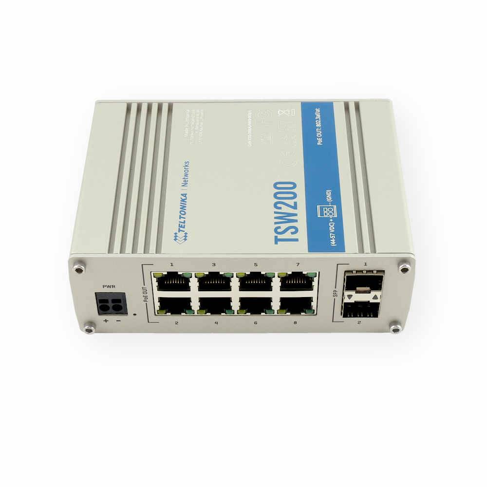 נתב תעשייתי מוקשח Teltonika TSW200 Industrial PoE+ Switch