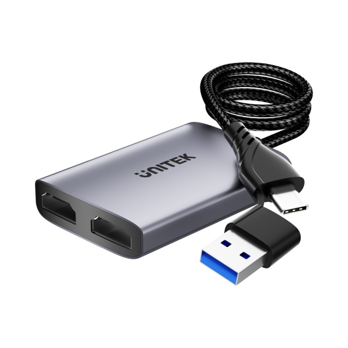 מתאם Unitek V1427A01 TYPE-C/A TO DUAL 1080P HDMI