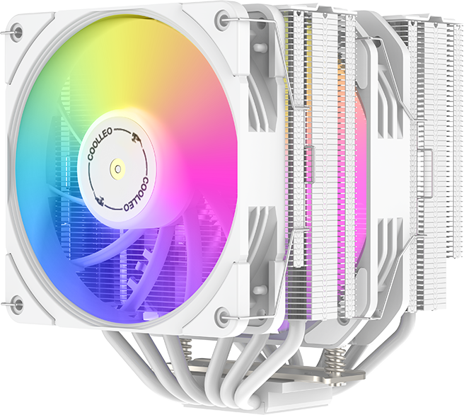 coolleo etian p60t symphony v2 argb white cpu cooler