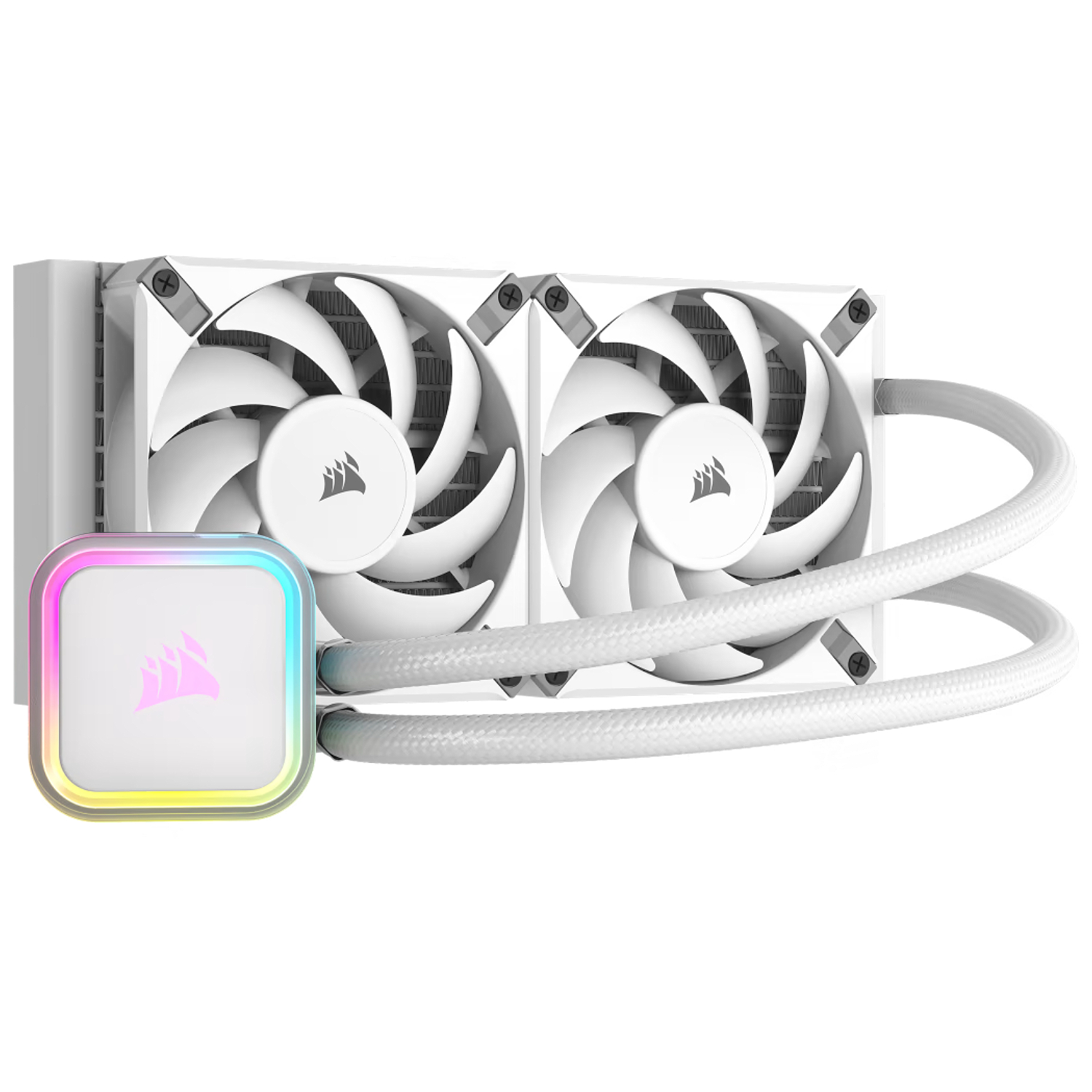corsair icue h100i rgb elite 240mm white liquid cpu cooler