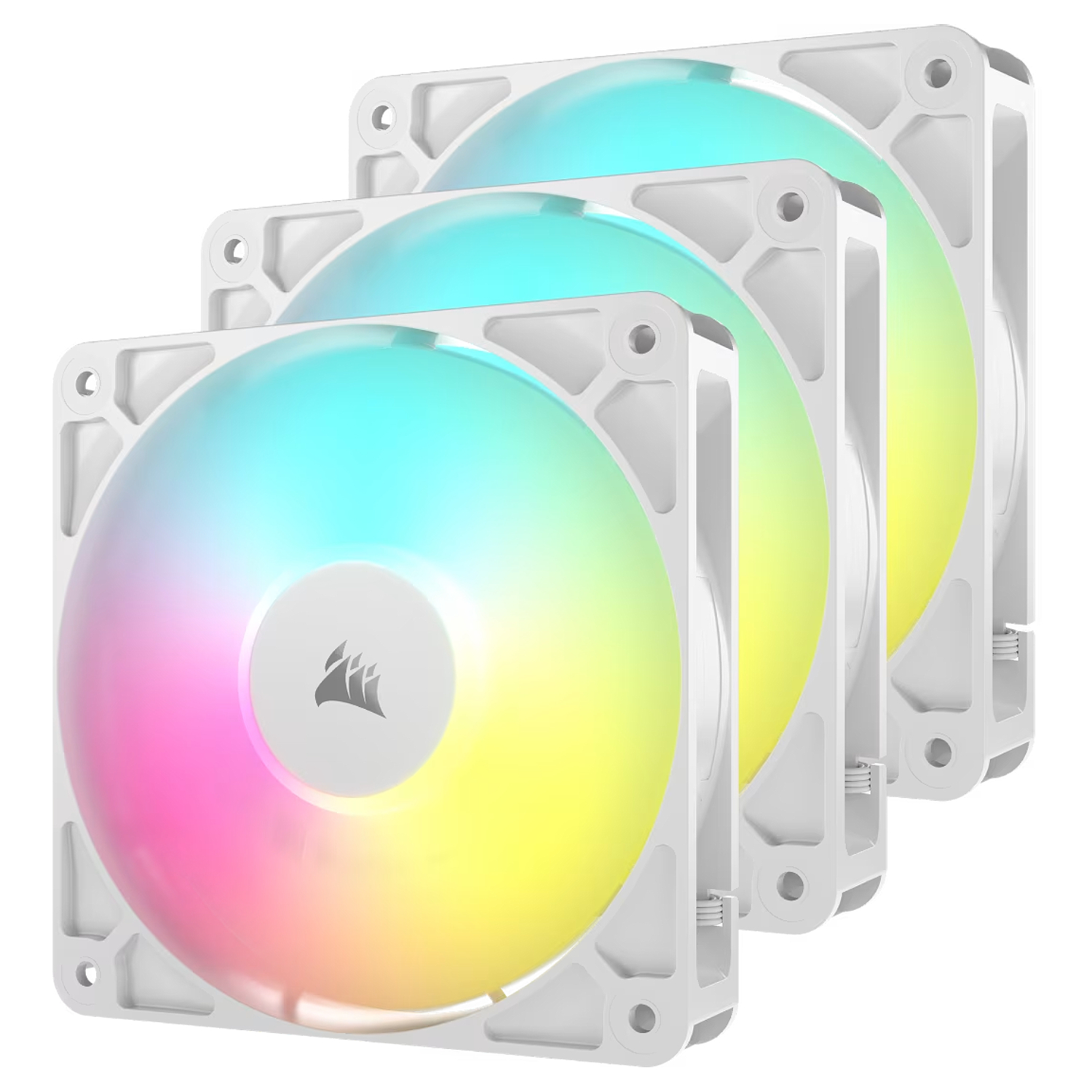 corsair rs120 argb 120mm pwm fans - triple pack - white