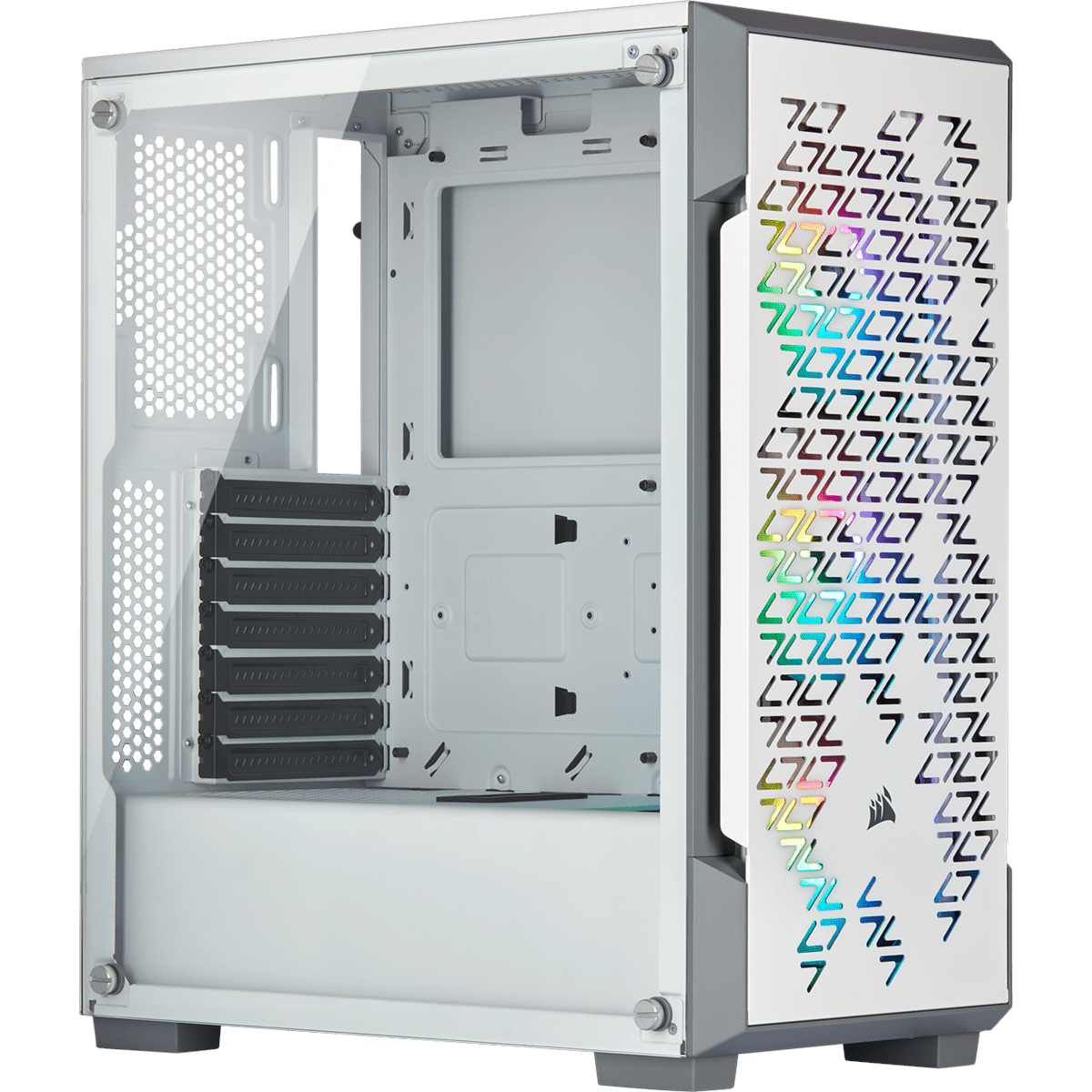 corsair icue 220t rgb airflow tempered glass mid-tower smart case white