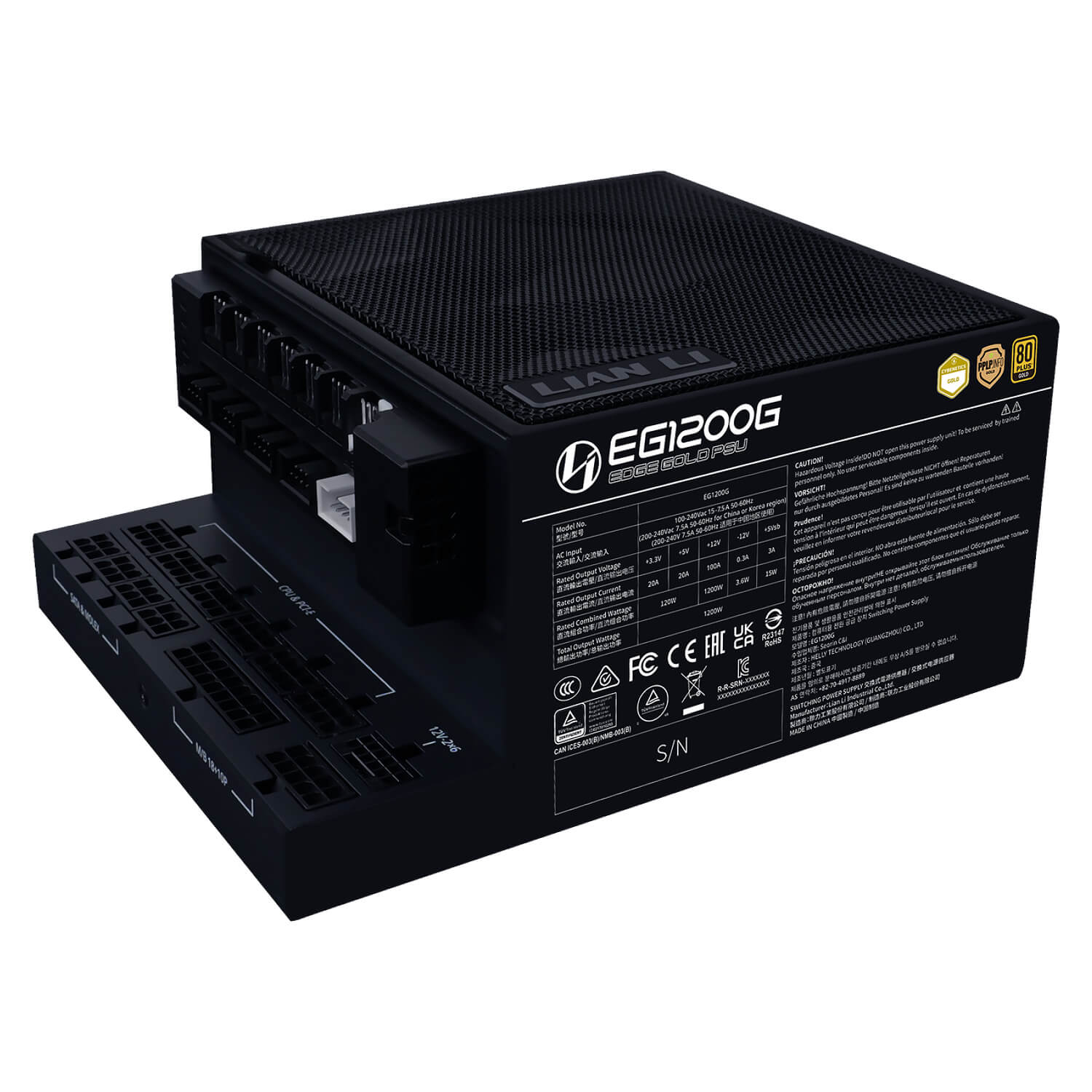 ספק כוח lian-li edge 1200w gold black