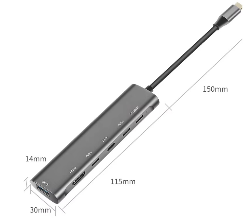 תחנת עגינה G 6-in-1 USB-C TO TYPE-C HDMI 4K HUB CHARGE 100W+PD EBT505B