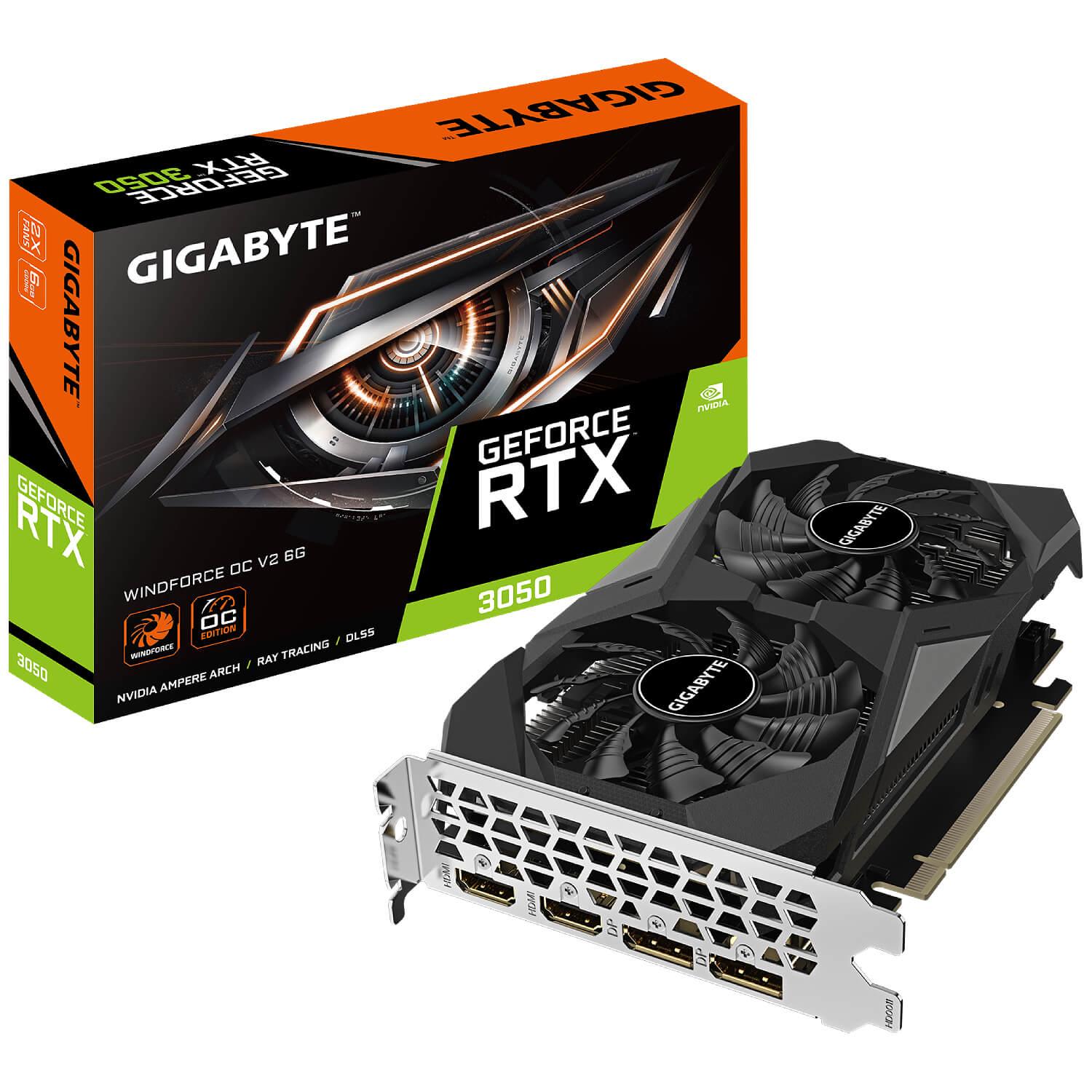 gigabyte geforce rtx 3050 windforce oc v2 6g gv-n3050wf2ocv2-6gd