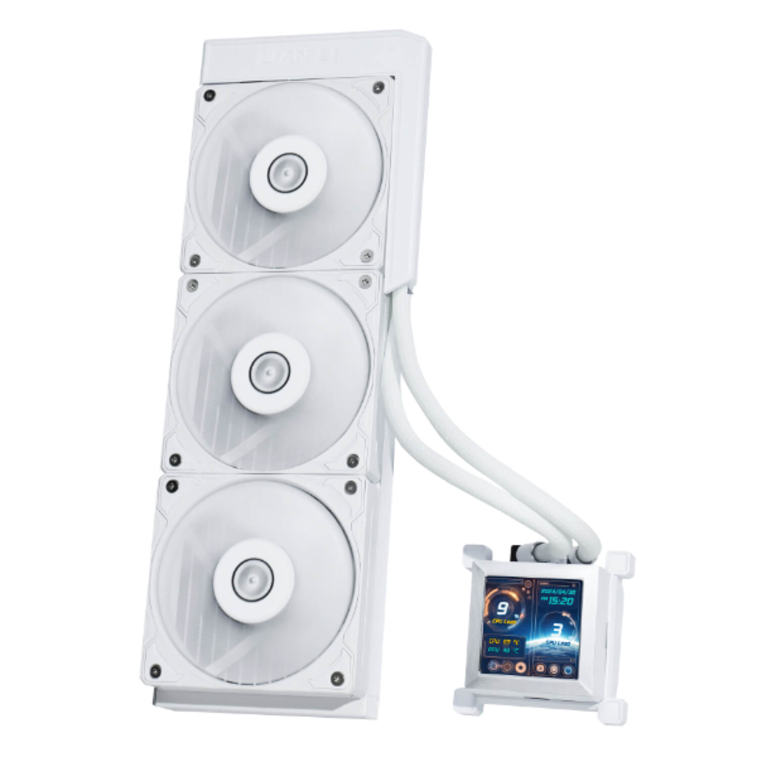 lian-li hydroshift lcd 360s water cooler white