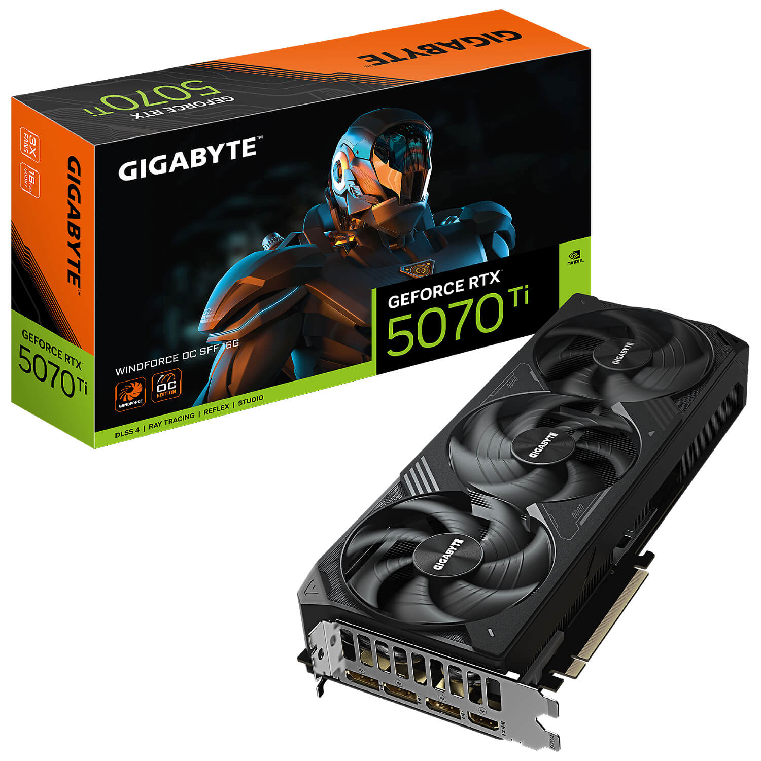  כרטיס מסך Gigabyte RTX™ 5070 Ti WINDFORCE OC SFF 16G GDDR7 GV-N507TWF3OC-16GD