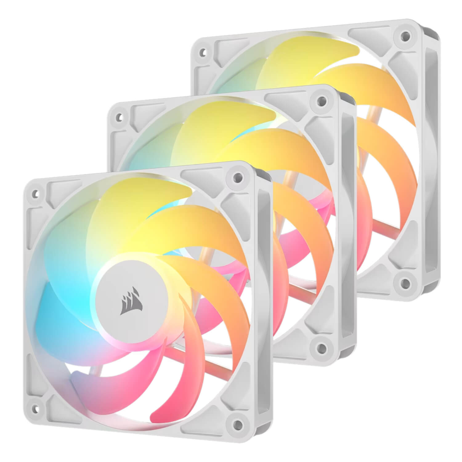 corsair rs120-r argb 120mm pwm reverse 3xfans - white