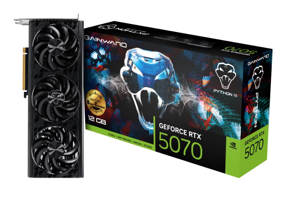 כרטיס מסך Gainward GWD RTX 5070 Python III OC 12GB GDDR7 NE75070S19K9-GB2050T