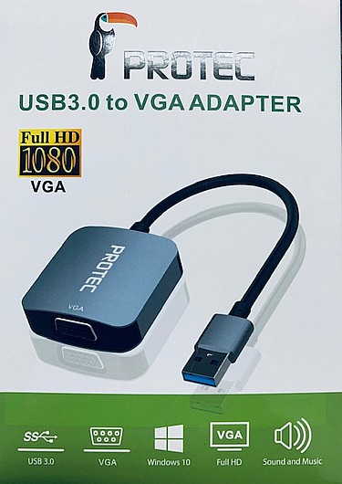 מתאם PROTEC DM159 USB 3.0 to VGA Adapter