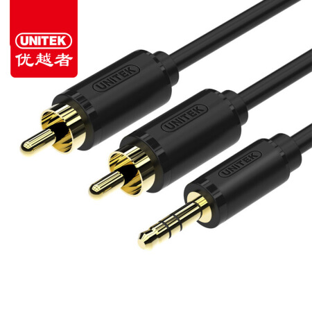 כבל UNITEK Premium 1.5M 3.5MM AUX to 2 RCA Cable Y-C938BK