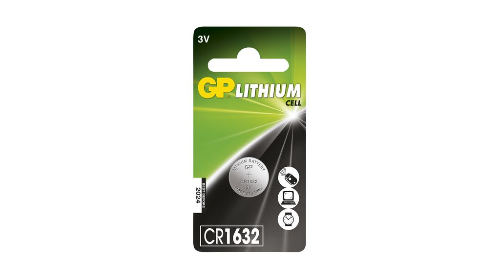 5 סוללות כפתור GP LITHIUM CR1632
